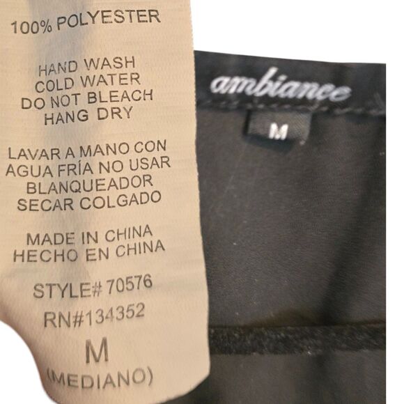 Sheer Black Self Tie Wrap Blouse Poet Sleeves By Ambiance Size Medium - Picture 2 of 3